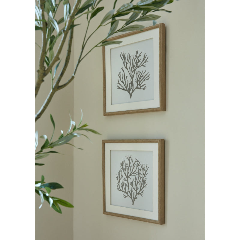 Hill Interiors Reef Coral Art Mounted In Beaded Frame