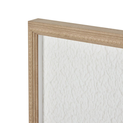 Wooden picture frame with a white textured background