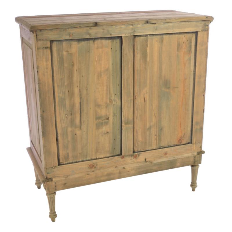 Wooden cabinet with two doors on a white background