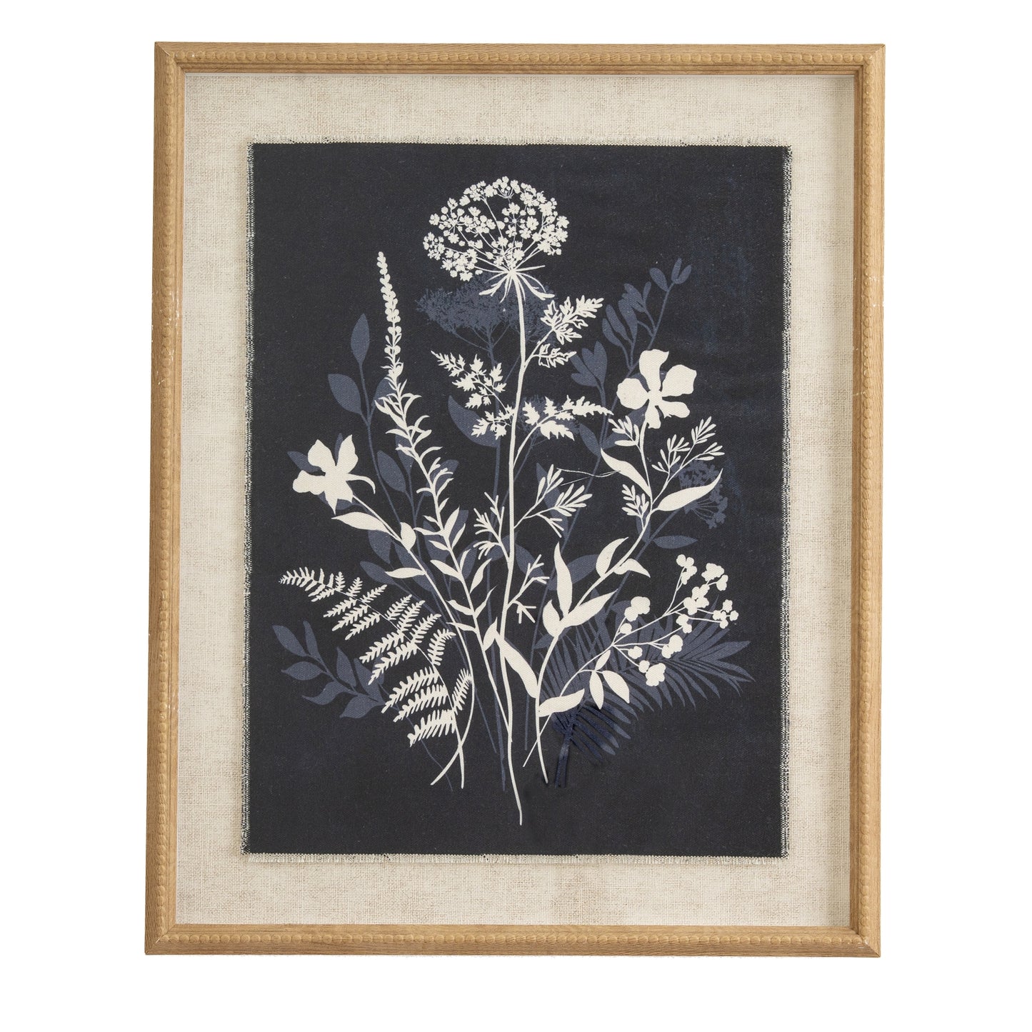 Hill Interiors Flora & Fauna Collection Meadow On Linen In Beaded Frame