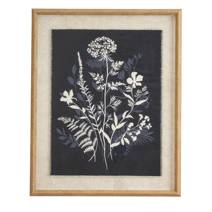 Hill Interiors Flora & Fauna Collection Meadow On Linen In Beaded Frame