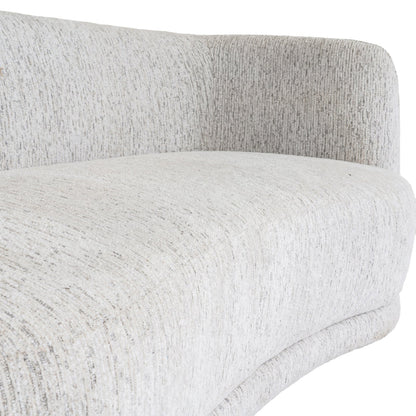 Close-up of a textured neutral sofa cushion on a white background