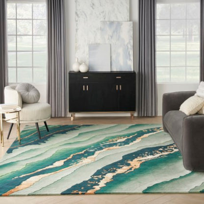 Nourison Prismatic Emerald Tide Rug