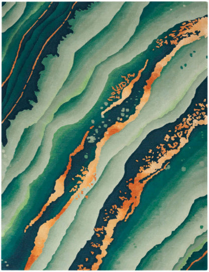Nourison Prismatic Emerald Tide Rug