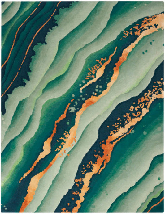 Nourison Prismatic Emerald Tide Rug