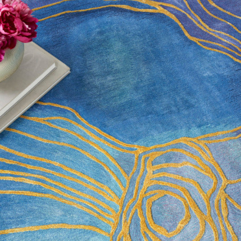 Nourison Prismatic Blue & Gold Floral Rug