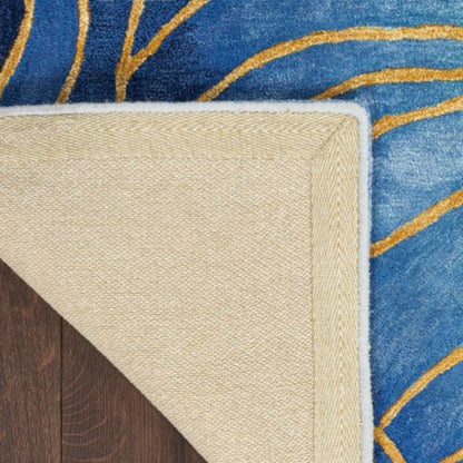 Nourison Prismatic Blue & Gold Floral Rug
