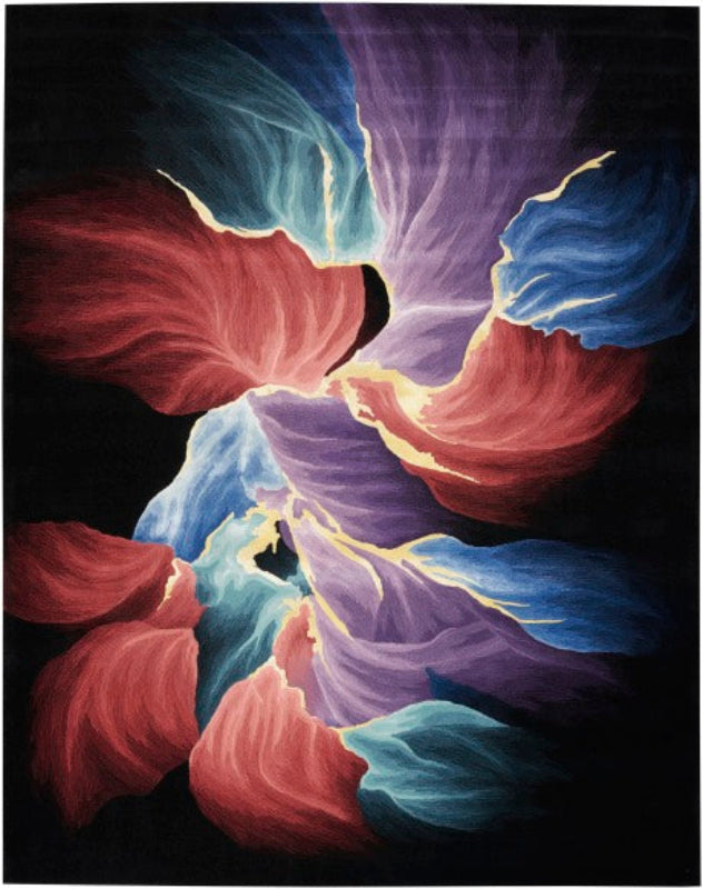 Nourison Prismatic Sunset Bloom Rug - Black