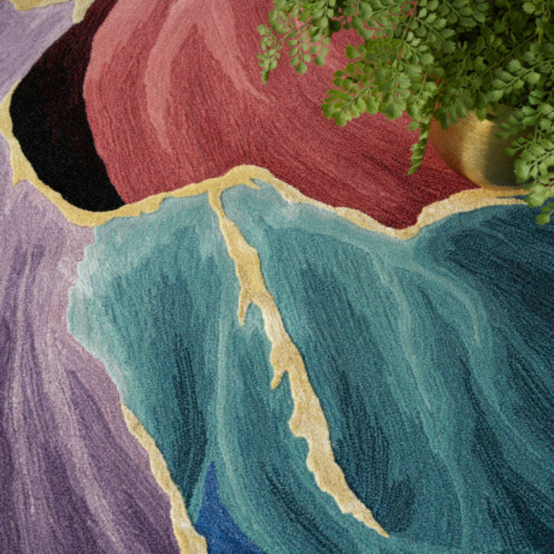 Nourison Prismatic Sunset Bloom Rug - Black