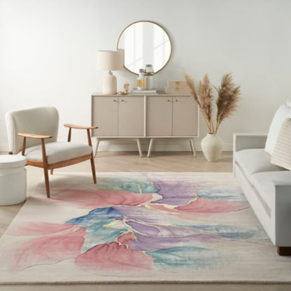 Nourison Prismatic Blush Bloom Rug - Ivory