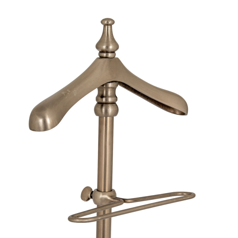 Bronze vintage-style coat hanger on a white background
