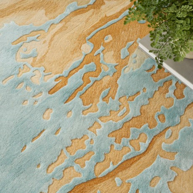Nourison Prismatic Sand & Blue Marble Rug
