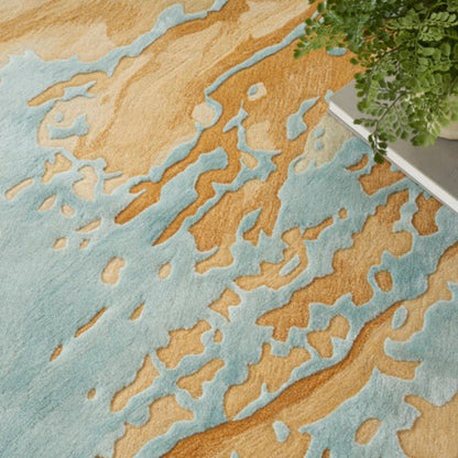 Nourison Prismatic Sand & Blue Marble Rug
