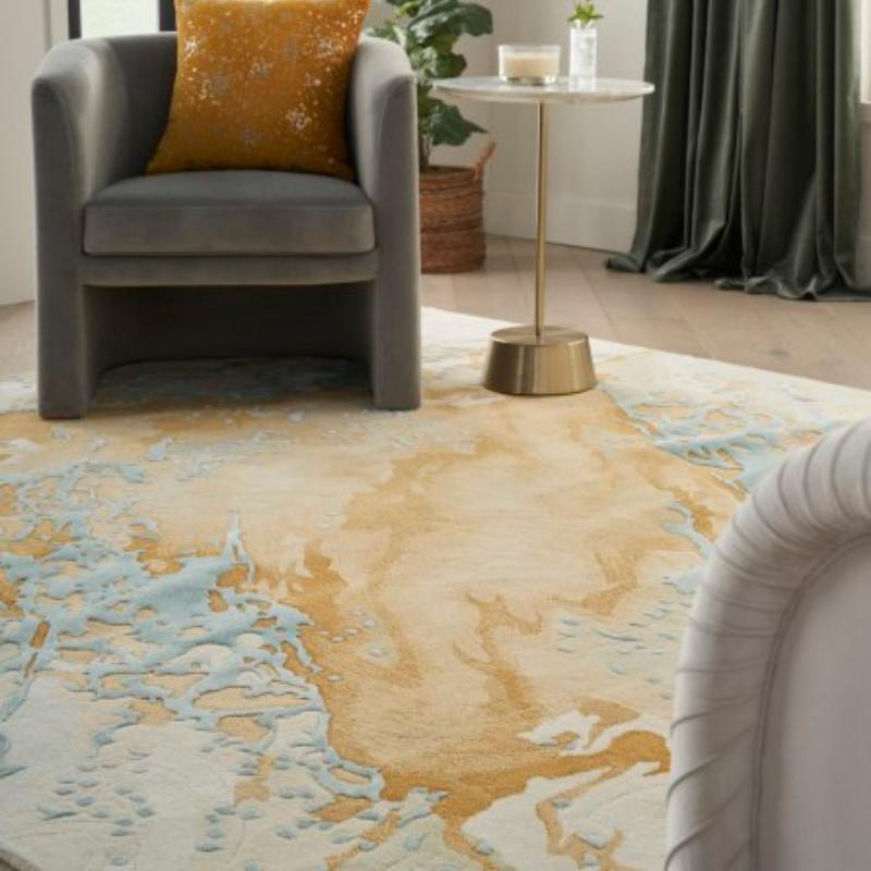 Nourison Prismatic Sand & Blue Marble Rug