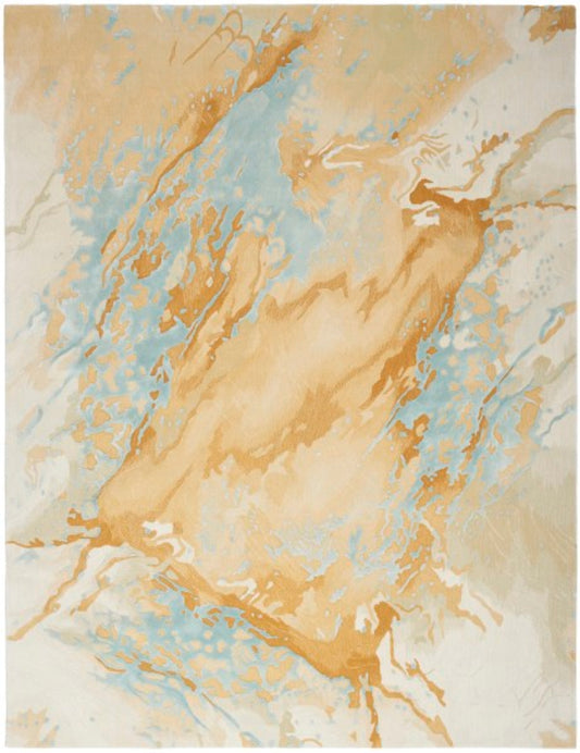 Nourison Prismatic Sand & Blue Marble Rug