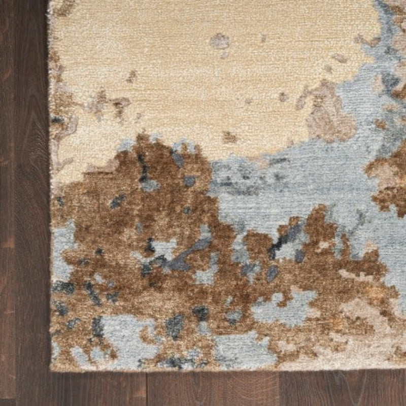 Nourison Silk Shadows Tonal Rug - Beige Blue