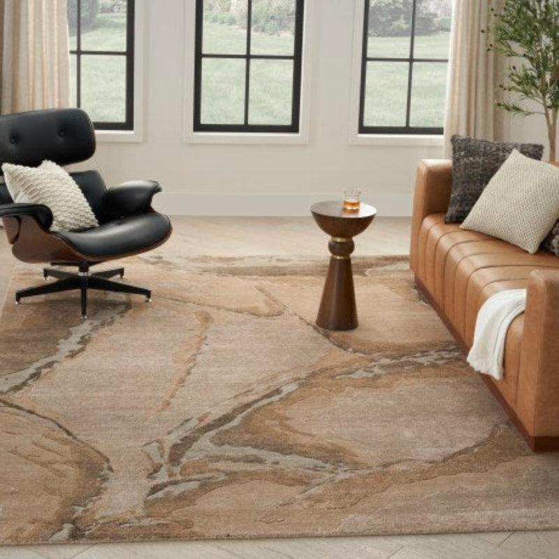 Nourison Silk Shadows Tonal Rug - Beige Silver