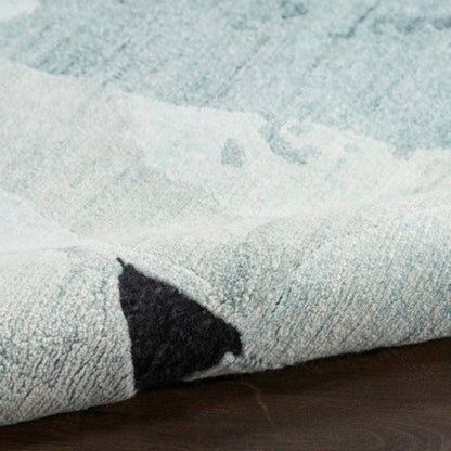 Nourison Silk Shadows Contemporary Rug - Blue Pink
