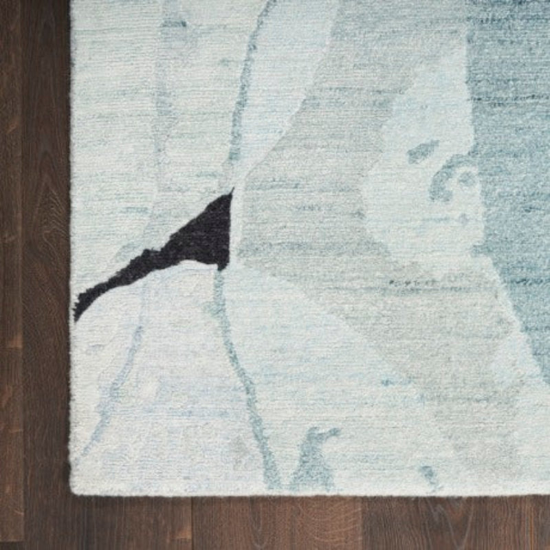 Nourison Silk Shadows Contemporary Rug - Blue Pink