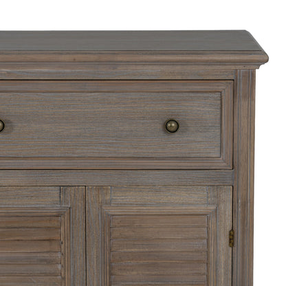 Wooden cabinet with a drawer and door on a white background