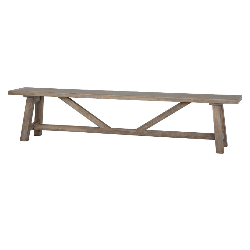 Wooden bench with a rustic design on a white background