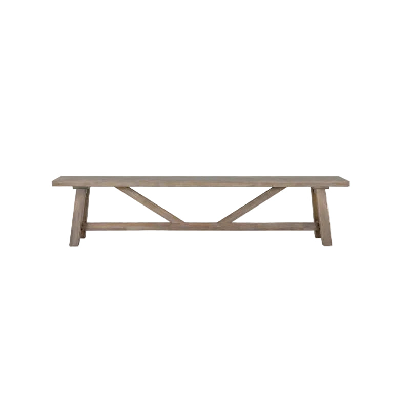 Wooden bench with a rustic design on a white background