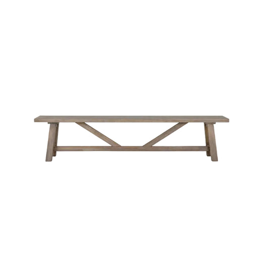 Wooden bench with a rustic design on a white background