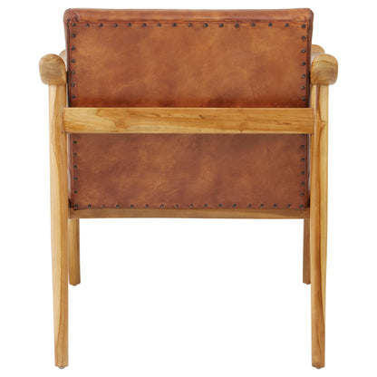 Ardela & Co Kendal Chair With Brown Plain Leather