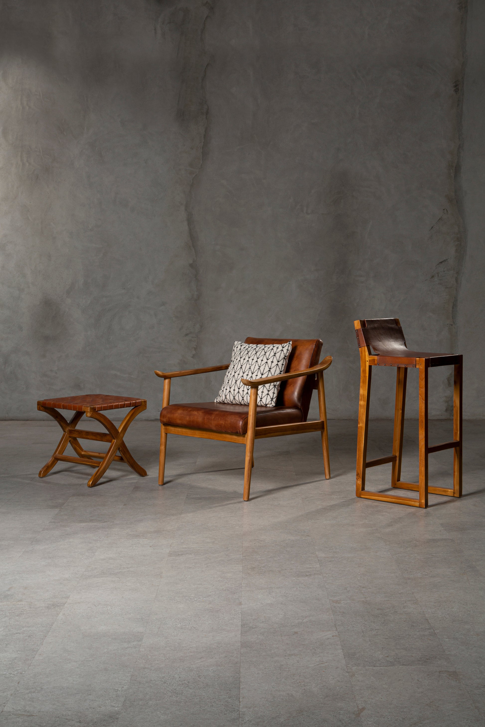 Ardela & Co Kendal Chair With Brown Plain Leather
