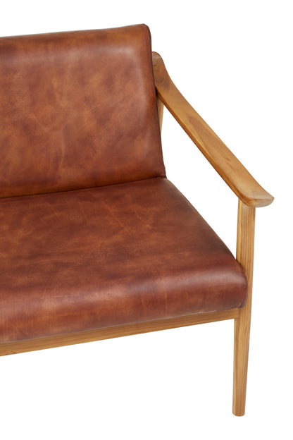 Ardela & Co Kendal Chair With Brown Plain Leather