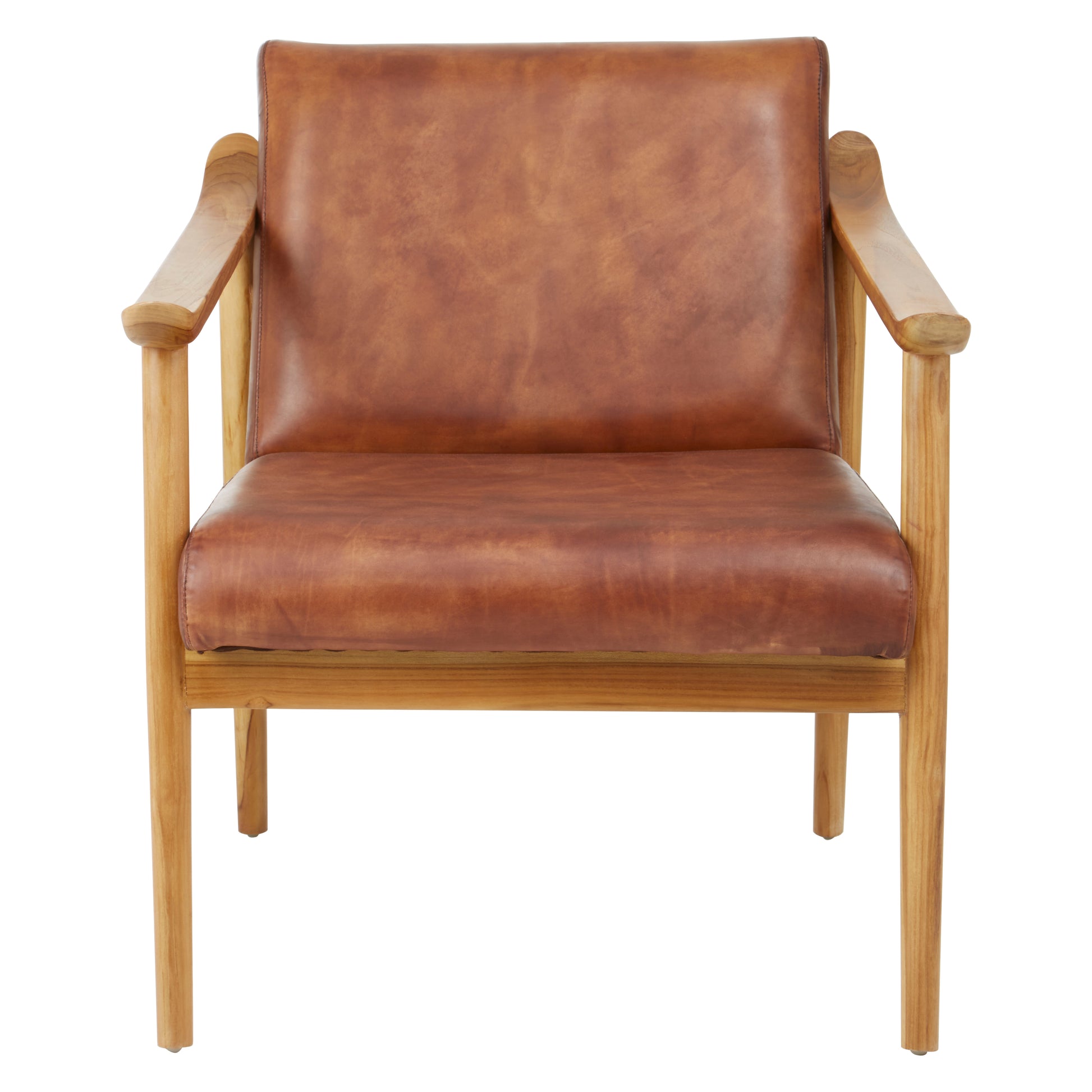 Ardela & Co Kendal Chair With Brown Plain Leather
