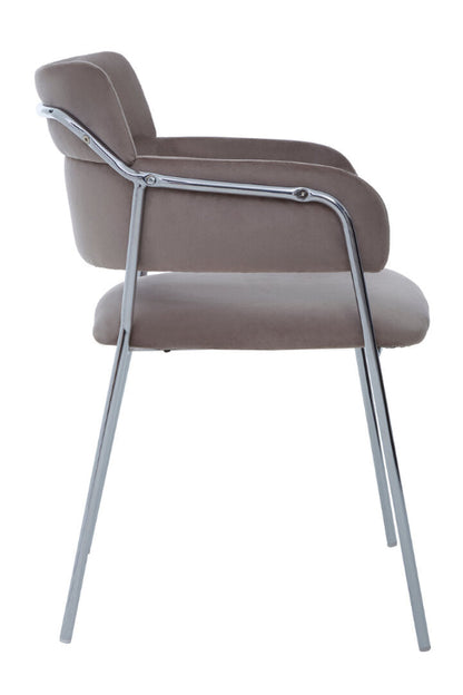 Chair with brown cushioned seat and backrest on a white background