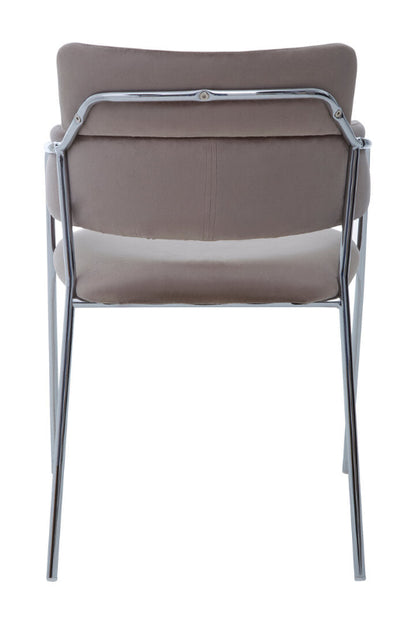 Chair with brown cushioned seat and backrest on a white background