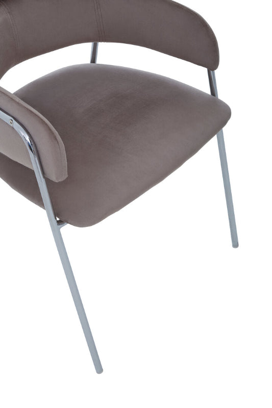 Brown chair with metal legs on a white background