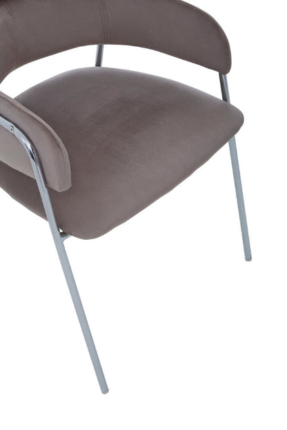Brown chair with metal legs on a white background
