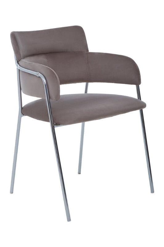Brown chair with metal legs on a white background