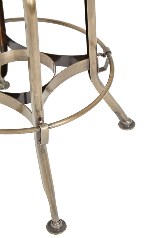 Ardela & Co Galor Ash Wood Seat Metallic Stool