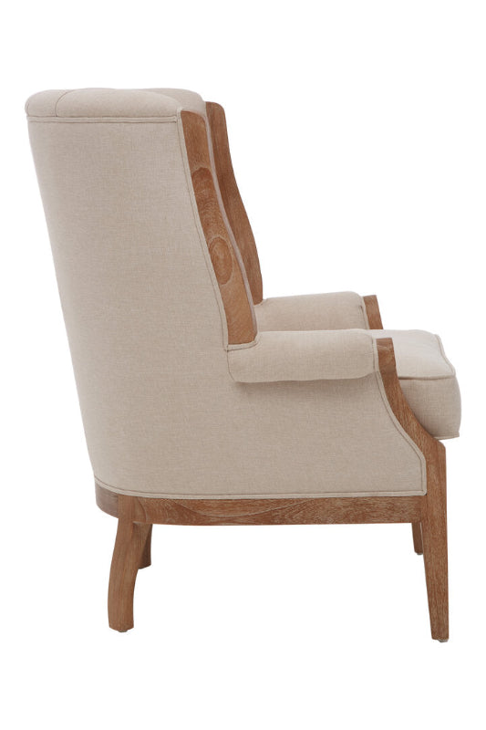 Ardela & Co Celora Cream Chair with Tufted Back
