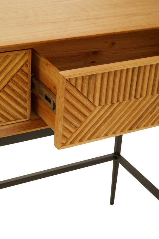 Ardela & Co Jenkins Two Drawer Natural Finish Console Table