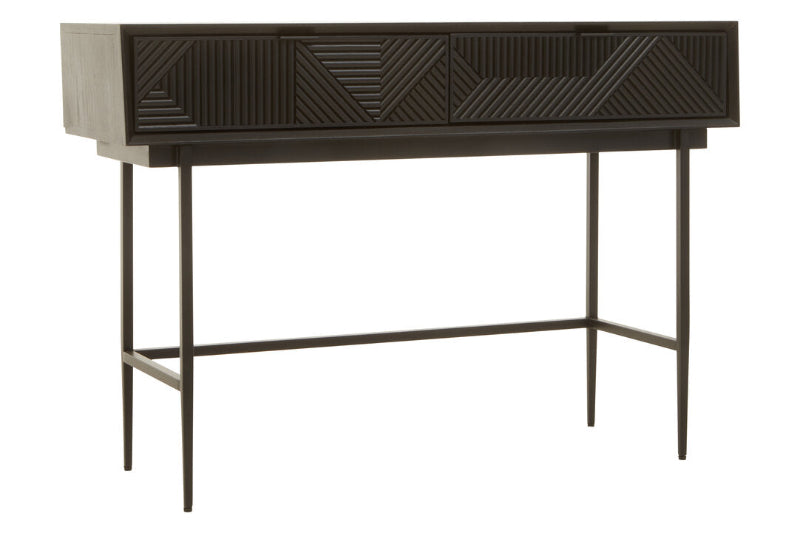 Ardela & Co Jenkins Black Two Drawer Console Table