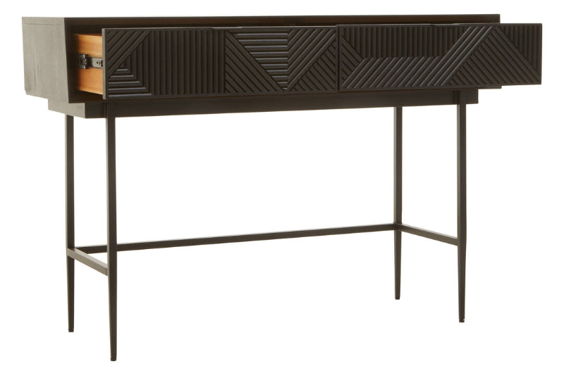 Ardela & Co Jenkins Black Two Drawer Console Table