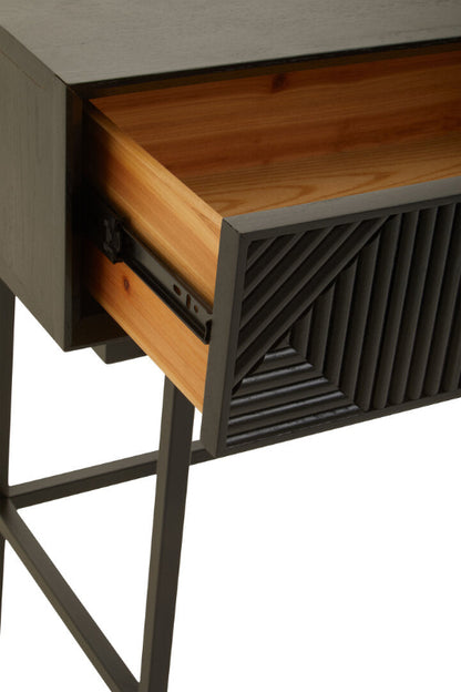 Ardela & Co Jenkins Black Two Drawer Console Table