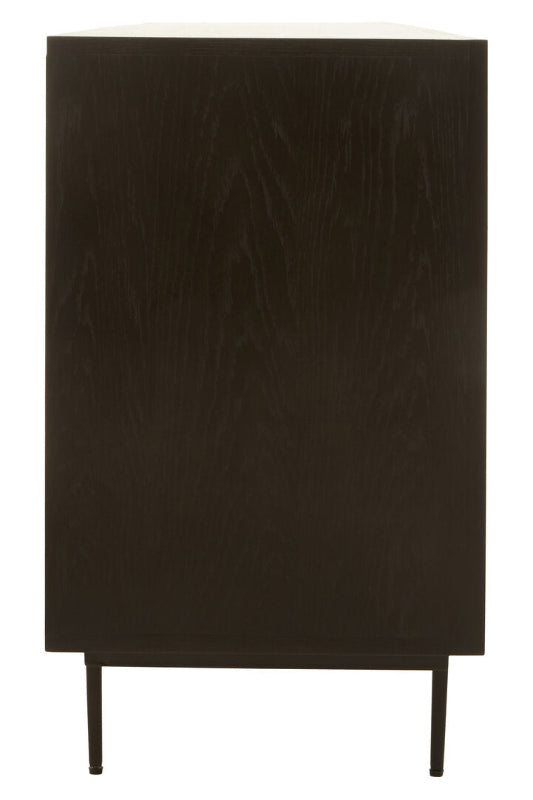Ardela & Co Jenkins Black Wood Sideboard With Four Doors and Three Drawers