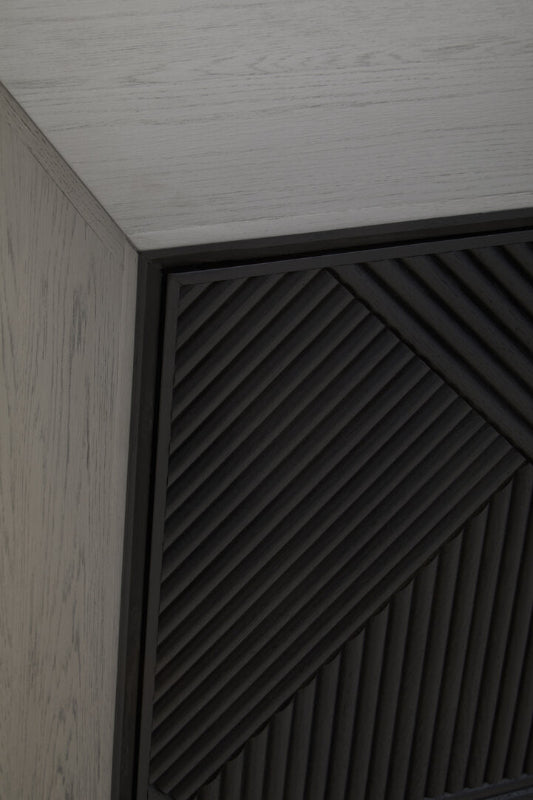 Ardela & Co Jenkins Black Wood Sideboard With Four Doors and Three Drawers