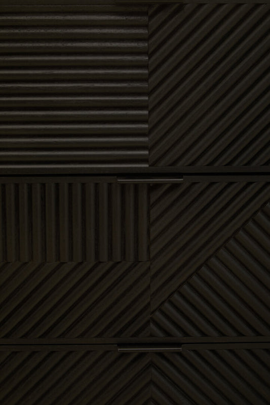 Ardela & Co Jenkins Black Wood Sideboard With Four Doors and Three Drawers