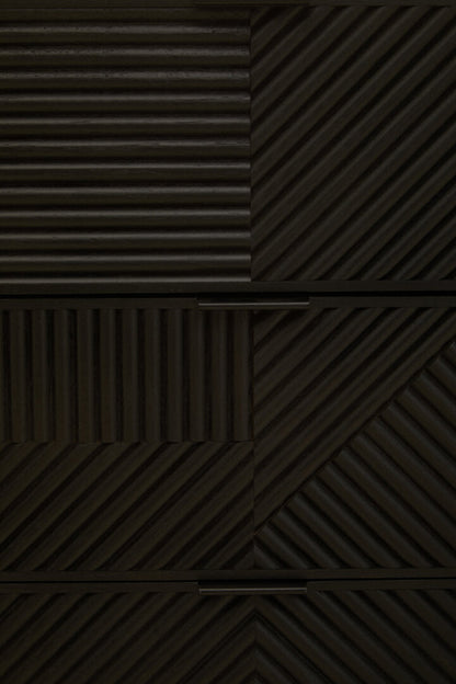 Ardela & Co Jenkins Black Wood Sideboard With Four Doors and Three Drawers