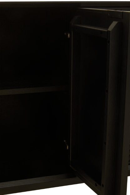 Ardela & Co Jenkins Black Wood Sideboard With Four Doors and Three Drawers