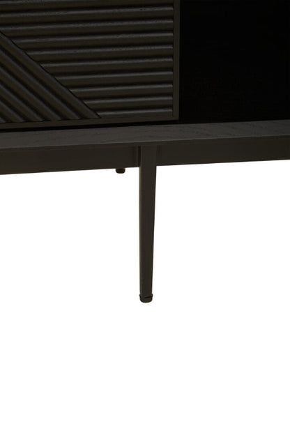 Ardela & Co Jenkins Black Wood Sideboard With Four Doors and Three Drawers