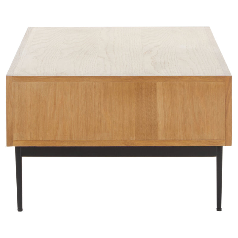Ardela & Co Jenkins Natural Finish Wooden Coffee Table With Drawers