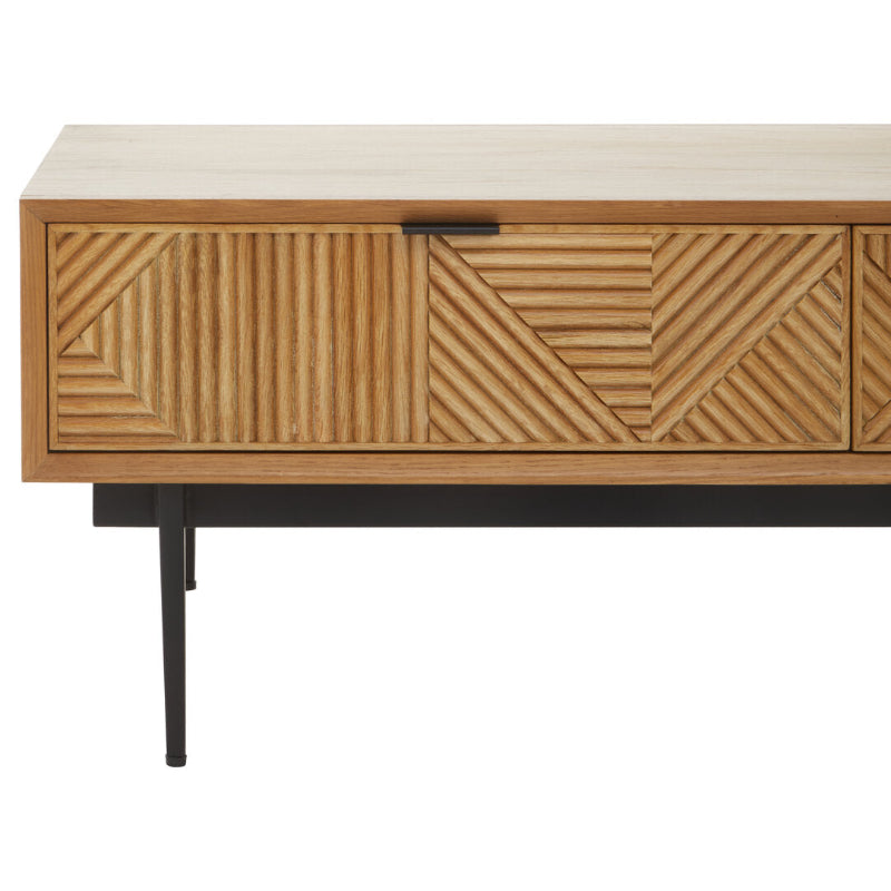 Ardela & Co Jenkins Natural Finish Wooden Coffee Table With Drawers